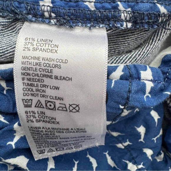 Tommy Bahama Men’s beach blue linen blend chambray shorts 7” inseam Sz 36 - Picture 7 of 7